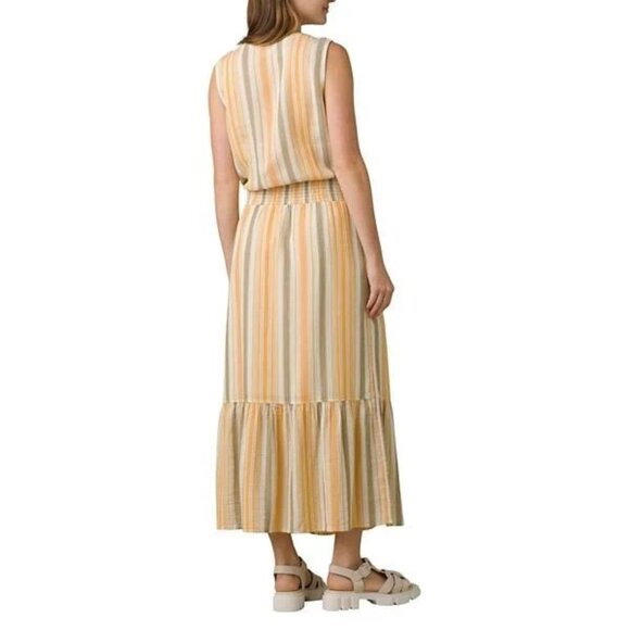 NEW Prana California Dreaming Maxi Long Full Length Golden Hour Stripe Dress NWT - Picture 3 of 5